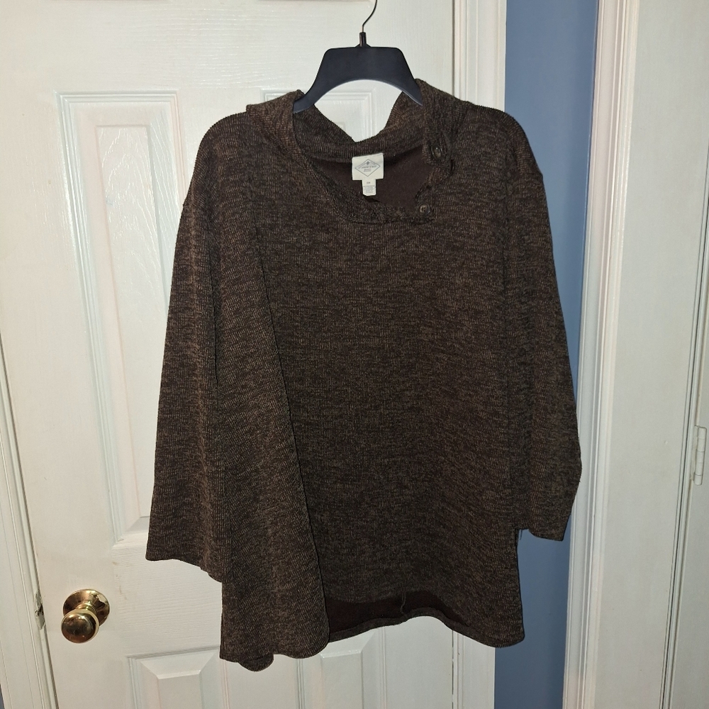 St. John's Bay Dark Brown Women's Poncho Sweater**